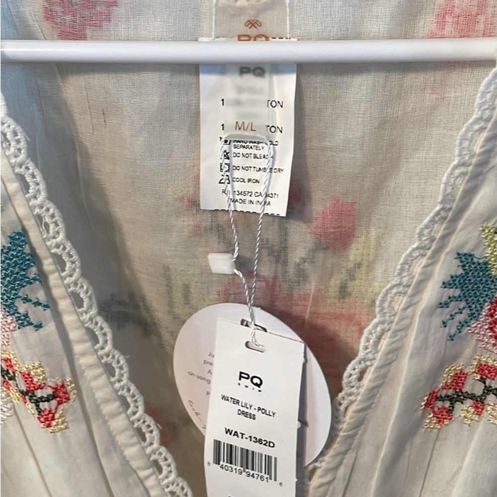 PQ Swim White Embroidered floral dress - Picture 5 of 8